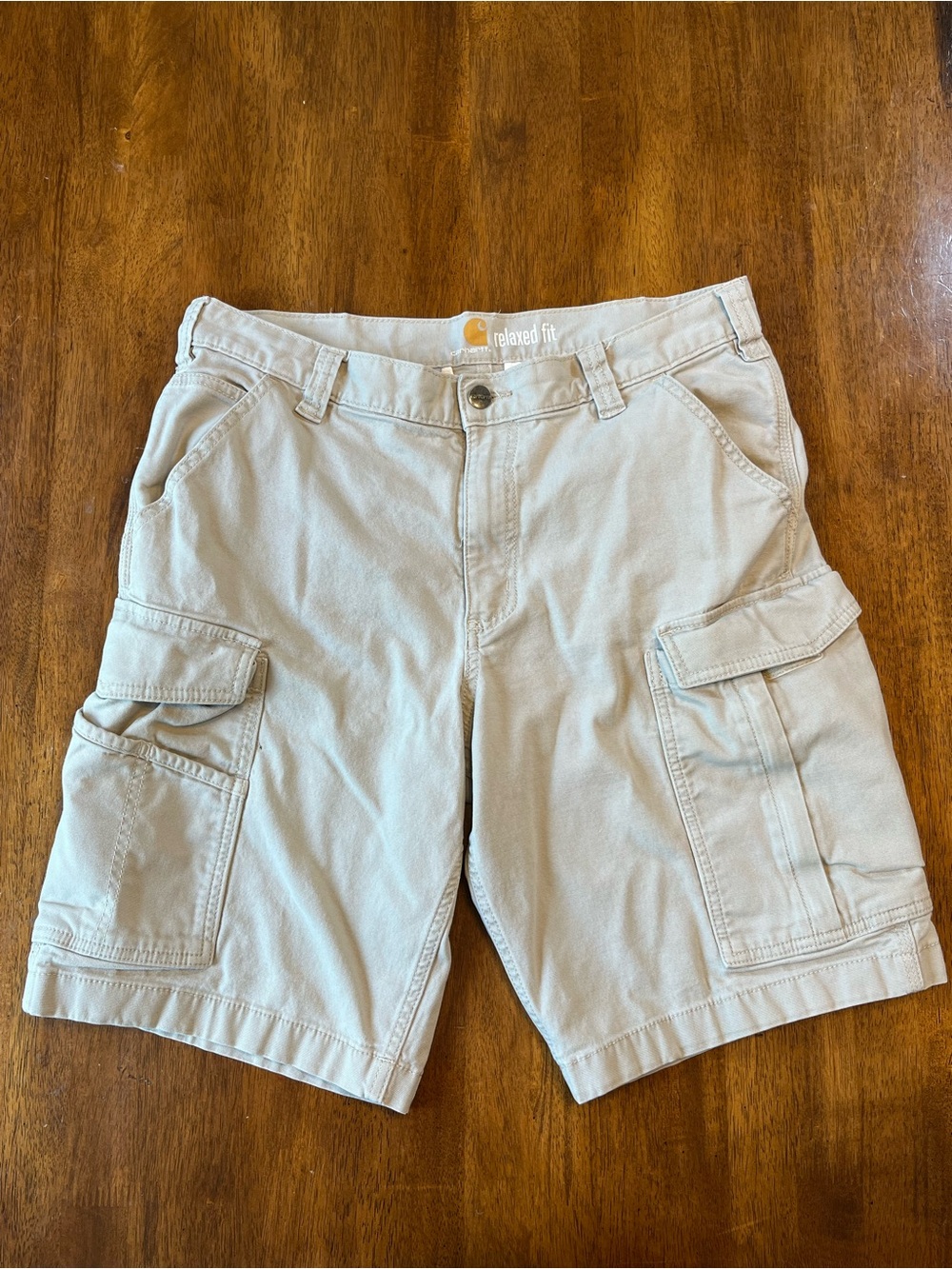 Carhartt Mens 34 Relaxed Fit Cargo Workwear Shorts Tan